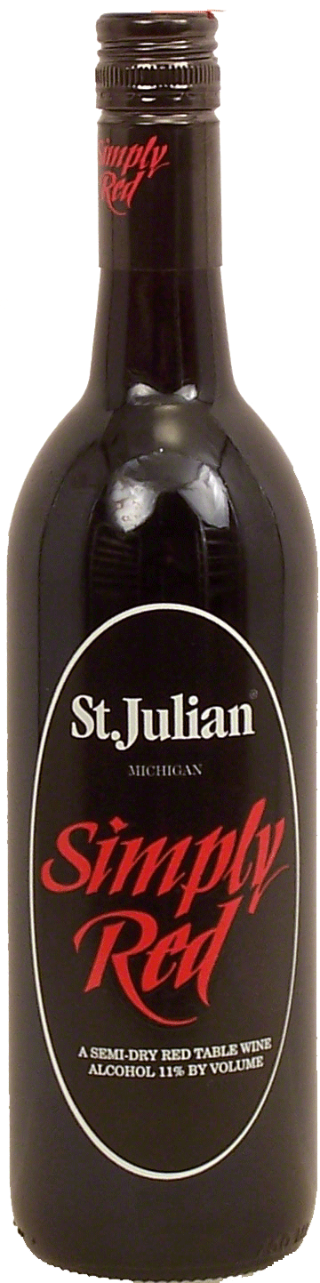 St. Julian Simply Red a semi-dry red table wine, 11% alc./vol. Full-Size Picture